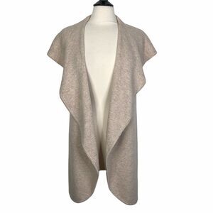Club Monaco Wool Cashmere Waterfall Open Front Short Sleeve Cardigan Sweater XS